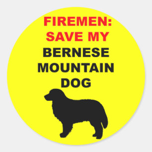Sticker Rond Économies de pompier mon chien de montagne de
