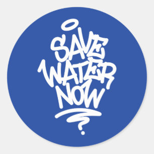 Sticker Rond Économisez de l'eau maintenant