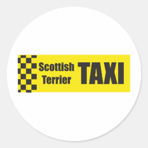 Sticker Rond Écossais Terrier de taxi