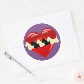 Sticker Rond Écossais Terrier noir/blanc double coeur (Enveloppe)