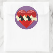 Sticker Rond Écossais Terrier noir/blanc double coeur (Sac)