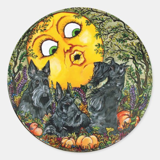 Sticker Rond Ecosse en clair de lune (Devant)