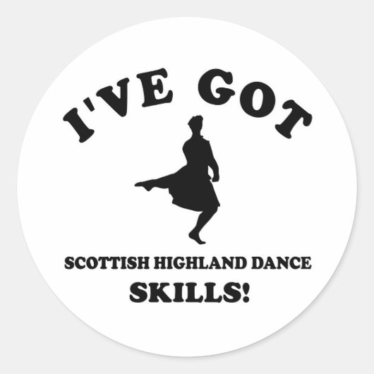 Sticker Rond Écosse Highland Dancing designs (Devant)