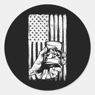 Sticker Rond Ecosse rétro Bourbon Whisky 4 juillet