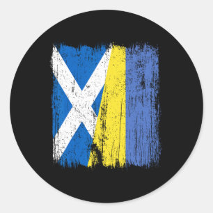 Sticker Rond Écosse Ukraine Demi Drapeau Héritage Écossais Ukra