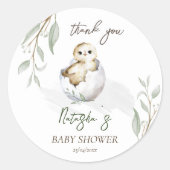 Sticker Rond Écouter bientôt petit baby shower de printemps d'o (Devant)