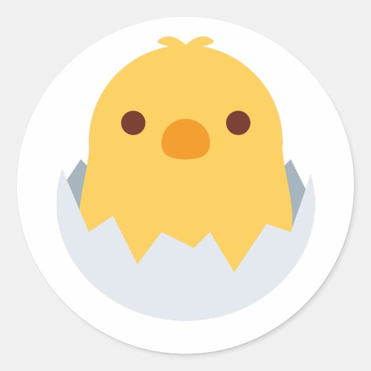 Sticker Rond Écouter les poussins hors de l'oeuf (Devant)