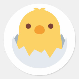 Sticker Rond Écouter les poussins hors de l'oeuf