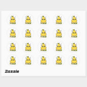 Sticker Rond Écoutez Avec Moi ! Jeu de poire mignon (Feuille)