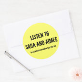 Sticker Rond Écoutez Sara et Aimee (Enveloppe)