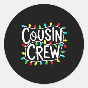 Sticker Rond Écran Cousin Noël Noël Noël Lumières Famille Corre