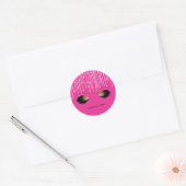 Sticker Rond Écran de maquillage doré rose chaud (Enveloppe)