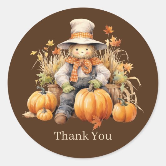 Sticker Rond Écran de saison d'automne mignon ajouter le citrou (Devant)