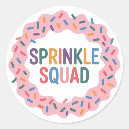 Sticker Rond Écrasage | Saupoudrer bébé (Devant)