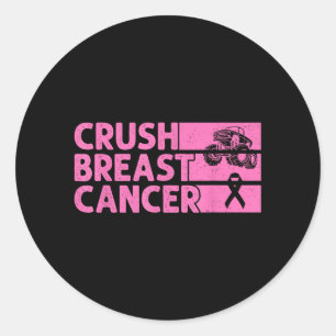 Sticker Rond Écraser la sensibilisation au cancer du sein femme