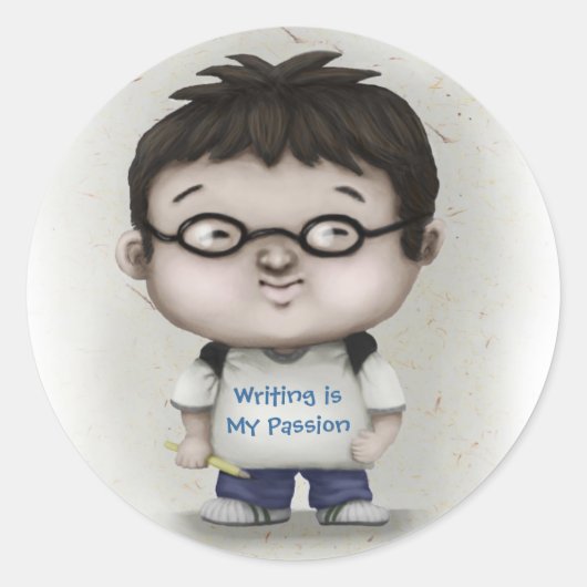 Sticker Rond Écrire est ma passion (Devant)