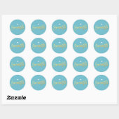 Sticker Rond Écriture bat mitzvah en or turquoise SAMANTHA (Feuille)
