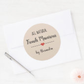 Sticker Rond Écriture beige de Macarons français (Enveloppe)