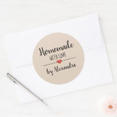 Sticker Rond Écriture beige maison (Enveloppe)