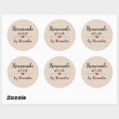 Sticker Rond Écriture beige maison (Feuille)