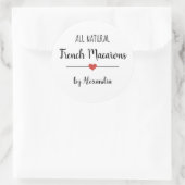 Sticker Rond Écriture blanche de Macarons français (Sac)