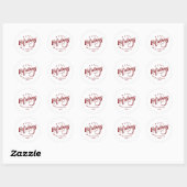 Sticker Rond Écriture calligraphique pour joyeuses fêtes simple (Feuille)