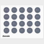 Sticker Rond Écriture Calligraphique Simple pour Mariage Gris (Feuille)
