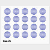 Sticker Rond Écriture cursive éditable | Violet blanc et violet (Feuille)