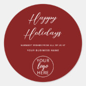 Sticker Rond Écriture de logo d'entreprise moderne Joyeuses Fêt (Devant)