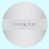 Sticker Rond Écriture de monogramme élégante et modifiable | Gr