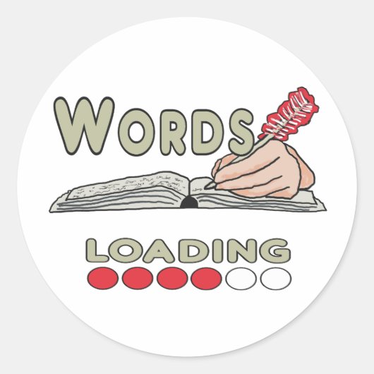 Sticker Rond Écriture de mots (Devant)