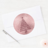 Sticker Rond Écriture de Noël chrétienne rose et noire Rose (Enveloppe)
