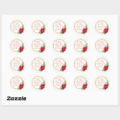 Sticker Rond Écriture de Noël Luc 2:11 Pointsettia (Feuille)