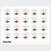 Sticker Rond Écriture de Noël Luc 2:11 Pointsettia Holly (Feuille)