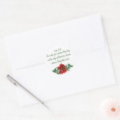 Sticker Rond Écriture de Noël Luc 2:11 Pointsettia Holly (Enveloppe)