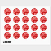 Sticker Rond Écriture de Noël non traditionnelle rouge unique (Feuille)