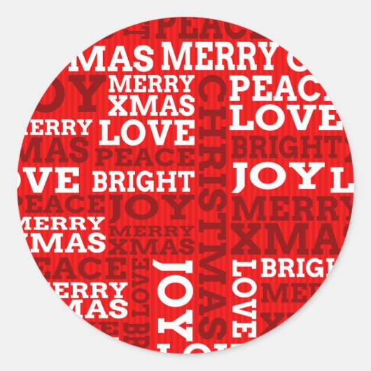 Sticker Rond Écriture de Noël non traditionnelle rouge unique (Devant)