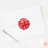 Sticker Rond Écriture de Noël non traditionnelle rouge unique (Enveloppe)