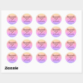 Sticker Rond Ecriture de parties scintillant arc-en-ciel faite  (Feuille)