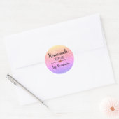 Sticker Rond Ecriture de parties scintillant arc-en-ciel faite  (Enveloppe)