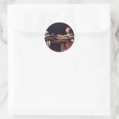 Sticker Rond Ecriture De Saint Jérôme Par Michelangelo Merisi D (Sac)