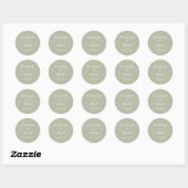 Sticker Rond Écriture Décontractée Dusty Vert Minimale (Feuille)