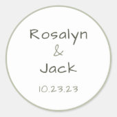 Sticker Rond Écriture Décontractée Dusty Vert Minimale (Devant)
