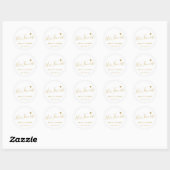 Sticker Rond Écriture dorée moderne son cadeau de mariage préfé (Feuille)