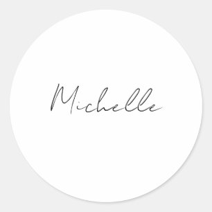 Sticker Rond Écriture élégante et stylée Ajoutez votre nom