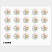 Sticker Rond Écriture élégante Merci Chic Perle (Feuille)
