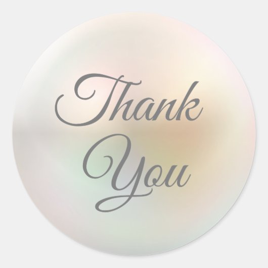 Sticker Rond Écriture élégante Merci Chic Perle (Devant)