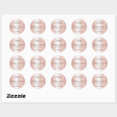 Sticker Rond Écriture Élégante Merci Rose Doré (Feuille)