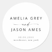 Sticker Rond Écriture Élégante Moderne (Devant)