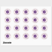 Sticker Rond Écriture Élégante - Nom Téléphone - Fleur (Feuille)